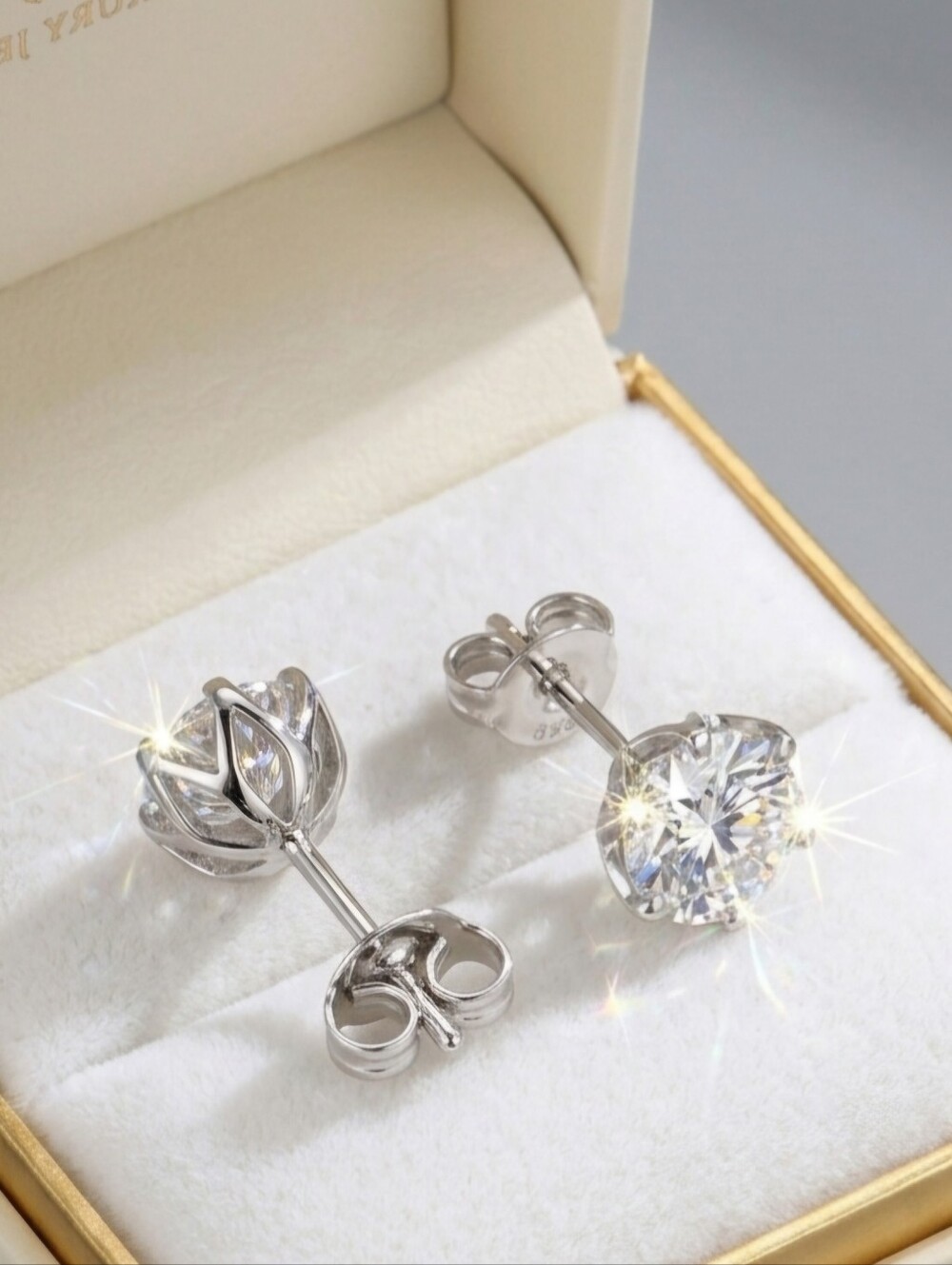 Moissanite 2 CTW Floral Solitaire Stud Earrings
